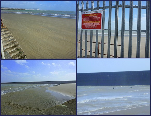 Closed sandy beach